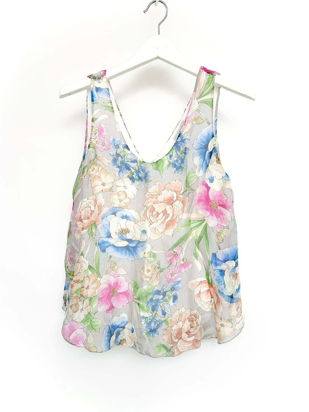 ✨FIRM$Drop Silk Blend Floral Tank